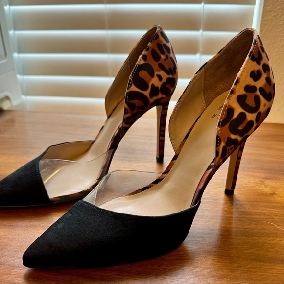 Mix No. 6 Black and Leopard Print Women's Heels Sz 6 - Picture 3 of 9